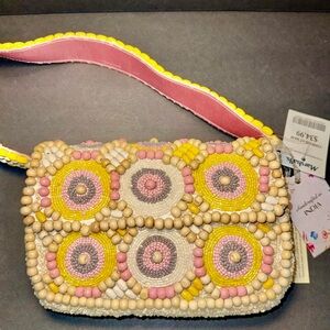 Handcrafted in India Pink Pastel Wooden Beaded Shoulder Bag Viral TikTok New